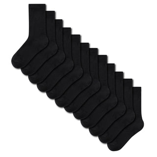 Kids 12 Pack Soft Black Ankle Socks